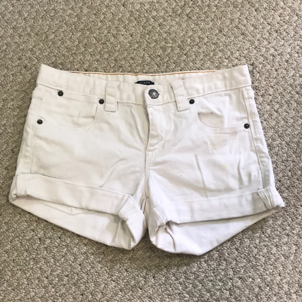 J Crew White Rolled Jean Shorts
